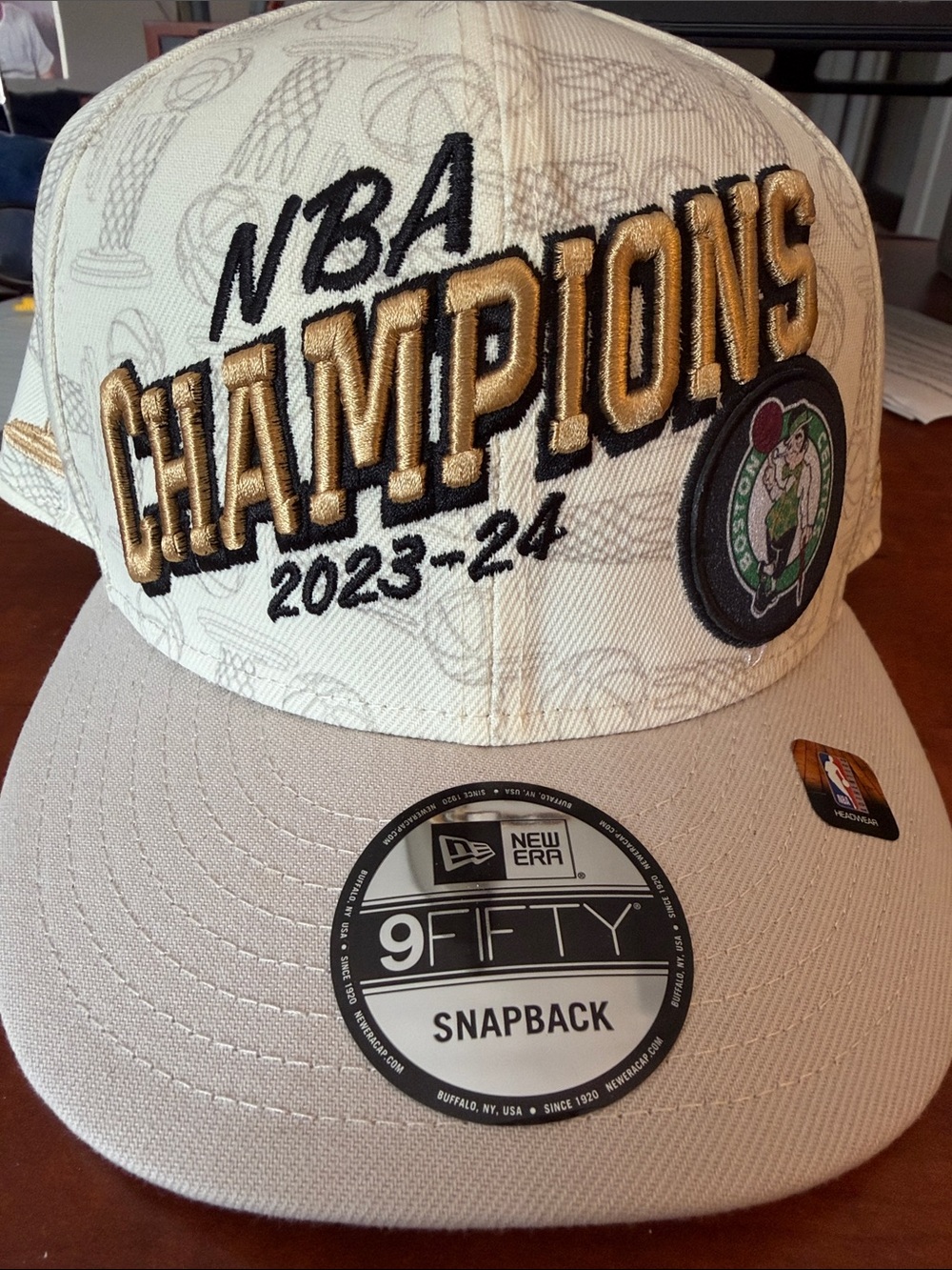 New Era Beige and Gold NBA Champions 2023-24 Snapback